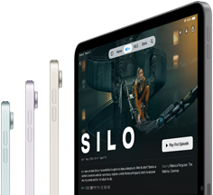 iPad Air, das mit superschnellen drahtlosen Verbindungen streamt