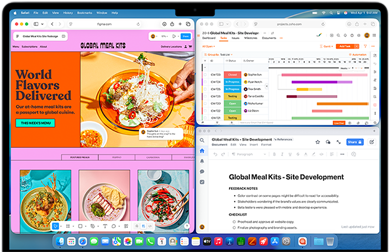 MacBook Air mit mehreren geöffneten Apps