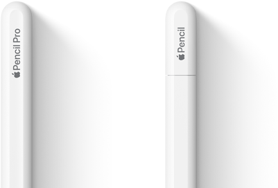 Apple Pencil Pro und Apple Pencil (USB‑C) nebeneinander