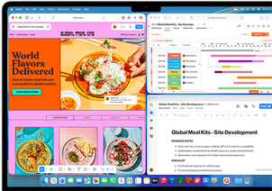 MacBook Air mit mehreren geöffneten Apps