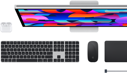 Mac Zubehör: AirPods, Studio Display, Magic Keyboard, Magic Mouse, Magic Trackpad, MagSafe Ladekabel