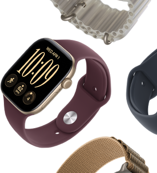 Apple Watch Series 11 Armbänder: Sportarmband Nebelviolett, Ocean Armband Maritimblau, Alpine Loop Hellblau