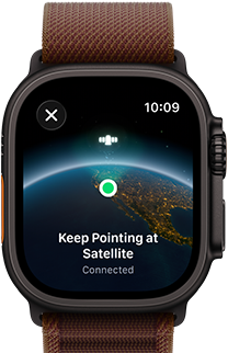 Apple Watch Ultra 4, Titangehäuse, Farbe Schwarz, Satellitenverbindung, rechte Seitenansicht, Digital Crown, erhöhte Seitentaste, Alpine Loop Armband, Farbe Burgunder