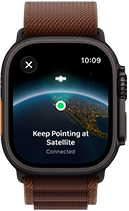 Apple Watch Ultra 4, Titangehäuse, Farbe Schwarz, Satellitenverbindung, rechte Seitenansicht, Digital Crown, erhöhte Seitentaste, Alpine Loop Armband, Farbe Burgunder