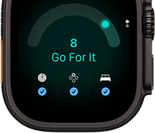 Apple Watch Ultra 4, Titangehäuse, Farbe Schwarz, Tagesformwert 8, rechte Seitenansicht, Digital Crown, erhöhte Seitentaste