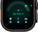 Apple Watch Ultra 4, Titangehäuse, Farbe Schwarz, Tagesformwert 8, rechte Seitenansicht, Digital Crown, erhöhte Seitentaste