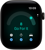 Apple Watch Series 12, Aluminiumgehäuse, Farbe Schwarz, Tagesformwert 8, rechte Seitenansicht, Digital Crown