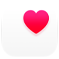 Health App Symbol, ein pinkes Herz in einem weißen Feld