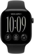Apple Watch Series 12, Aluminiumgehäuse, Farbe Schwarz, Flow Zifferblatt, Sportarmband, Farbe Schwarz