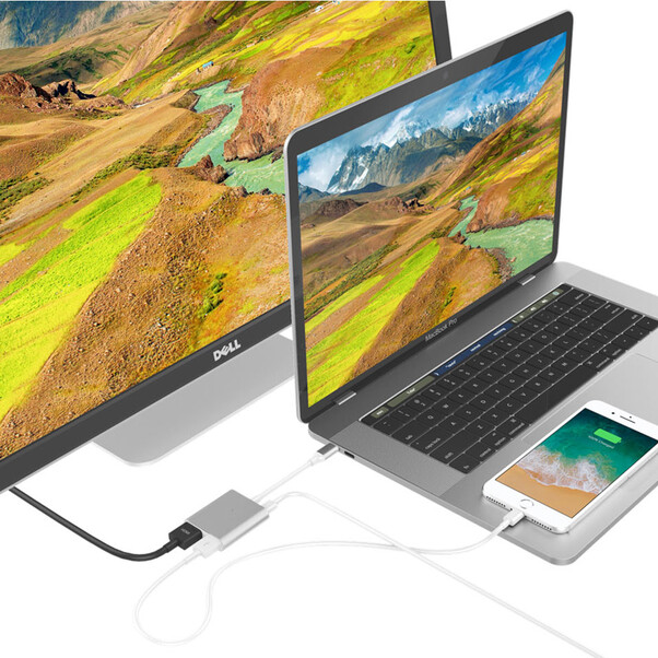 HyperDrive 4k HDMI 3-in-1 USB-C Hub, silber