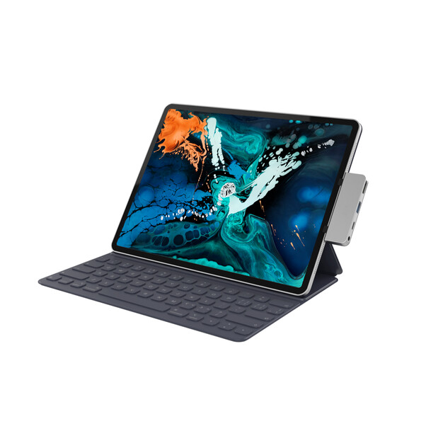 Sie sehen das Produktbild 01 von HyperDrive 4-in-1 USB-C Hub für iPad Pro, silber > HyperDrive 4-in-1 USB-C Hub für iPad Pro, silber
