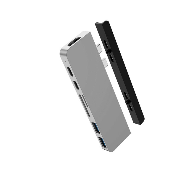 HyperDrive 7-in-2 Duo USB-C Hub, silber