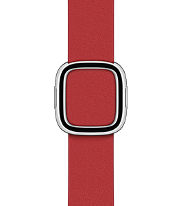 Apple Watch 38/40/41 mm Modernes Lederarmband, scharlachrot, klein