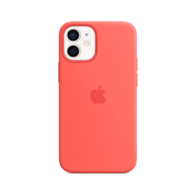 Apple iPhone 12 mini Silikon Case mit MagSafe, zitruspink