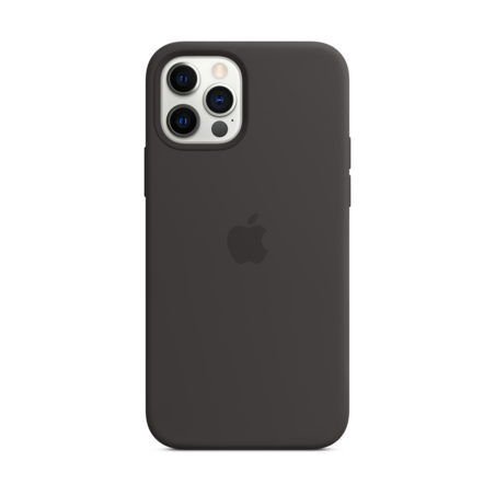 Sie sehen das Produktbild 01 von Apple iPhone 12 Pro Max Silikon Case mit MagSafe, schwarz > Apple iPhone 12 Pro Max Silikon Case mit MagSafe, schwarz >
