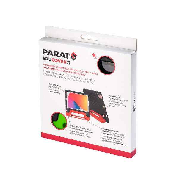 PARAT EDUCOVER®+ für iPad 10.2&quot; für Pencil (2020/2019), schwarz/grün&gt;
