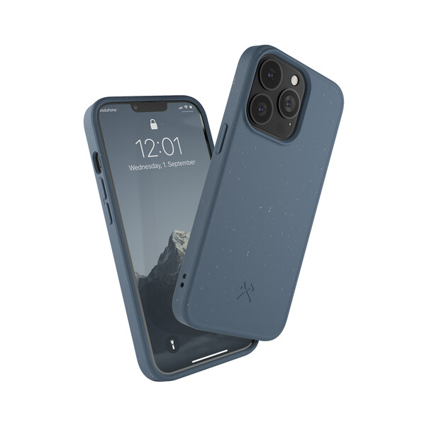 Woodcessories Bio Case antimikrobiell für iPhone 13 Pro, blau&gt;