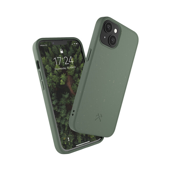 Woodcessories Bio Case antimikrobiell für iPhone 13, grün&gt;