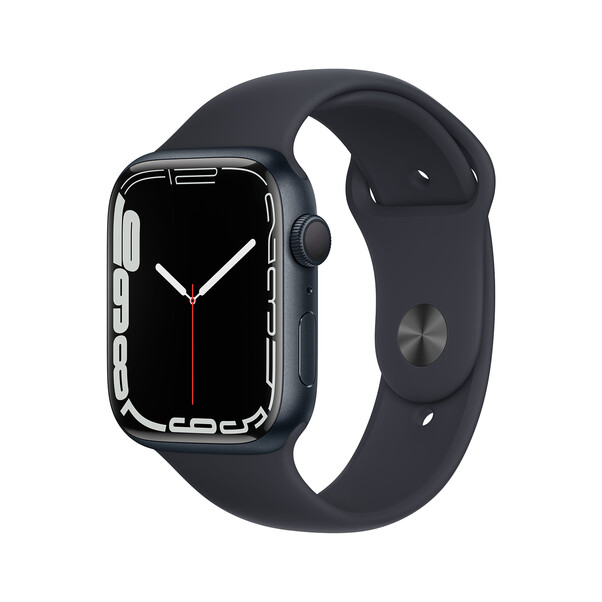 Apple Watch Series 7 GPS, Aluminium mitternacht, 45 mm mit Sportarmband, mitternacht&gt;
