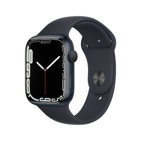 Apple Watch Series 7 GPS, Aluminium mitternacht, 45 mm mit Sportarmband, mitternacht&amp;gt;