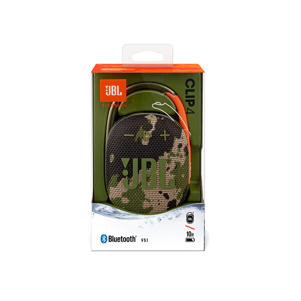 JBL Clip4, Bluetooth-Lautsprecher mit Karabinerhaken, squad