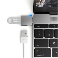 Sie sehen das Produktbild 04 von Satechi Aluminium Type-C zu Type-A USB Adapter, space grau Satechi Aluminium Type-C zu Type-A USB Adapter, space grau