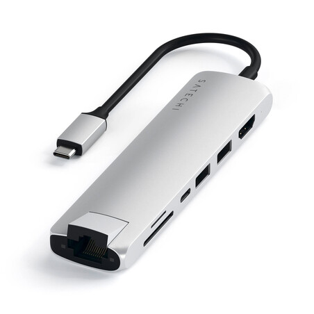 Satechi Type-C Multi-Port 4K, Ethernet Slim Hub, silber
