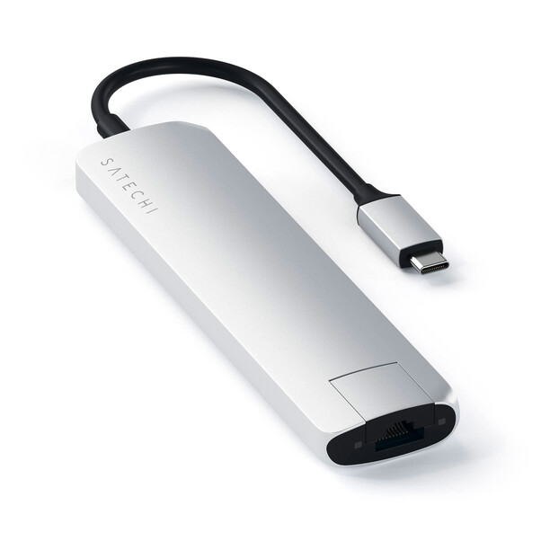Sie sehen das Produktbild 02 von Satechi Type-C Multi-Port 4K, Ethernet Slim Hub, silber Satechi Type-C Multi-Port 4K, Ethernet Slim Hub, silber