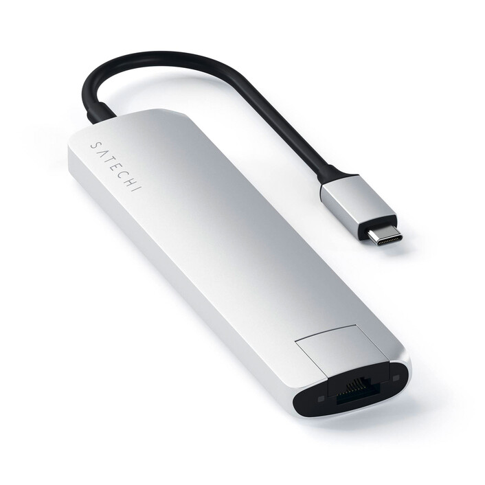 Satechi Type-C Multi-Port 4K, Ethernet Slim Hub, silber