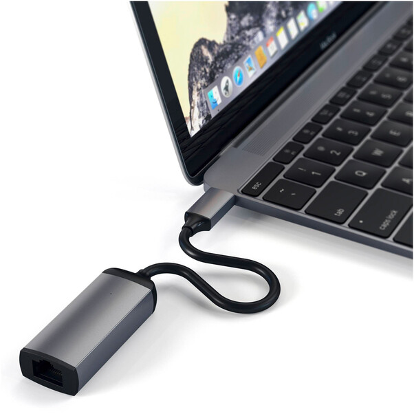 Sie sehen das Produktbild 03 von Satechi Type-C zu Ethernet Adapter, space grau Satechi Type-C zu Ethernet Adapter, space grau