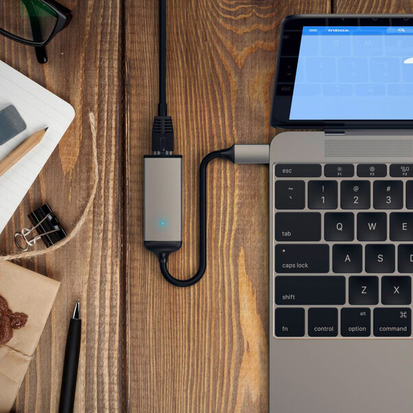 Satechi Type-C zu Ethernet Adapter, space grau