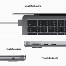 Sie sehen das Produktbild 07 von MacBook Air 13" M2 Chip 8-Core CPU und 8-Core GPU, 8GB, 256GB SSD, space grau> MacBook Air 13" M2 Chip 8-Core CPU und 8-Core GPU, 8GB, 256GB SSD, space grau>