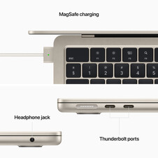 MacBook Air 13&quot; M2 Chip 8-Core CPU und 10-Core GPU, 8GB, 512GB SSD, polarstern&gt;