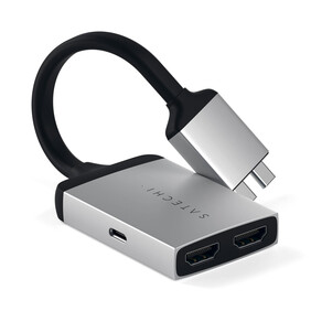 Satechi Type-C Dual zu HDMI Dual 4K 60Hz Adapter, silber