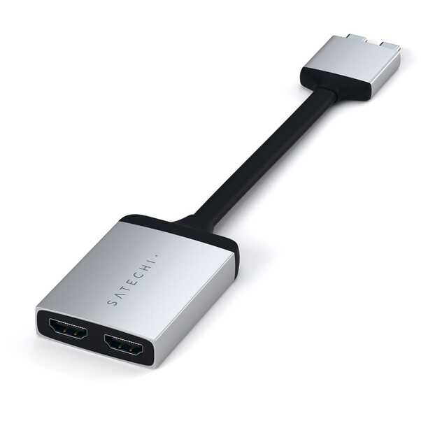 Satechi Type-C Dual zu HDMI Dual 4K 60Hz Adapter, silber