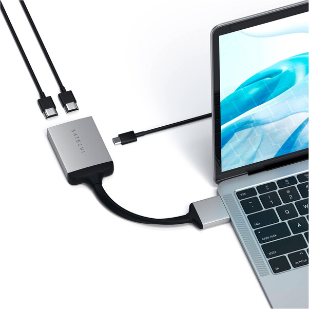 Satechi Type-C Dual zu HDMI Dual 4K 60Hz Adapter, silber