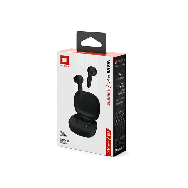 Sie sehen das Produktbild 02 von JBL Wave Flex kabelloser In-Ear Kopfhörer, schwarz JBL Wave Flex kabelloser In-Ear Kopfhörer, schwarz