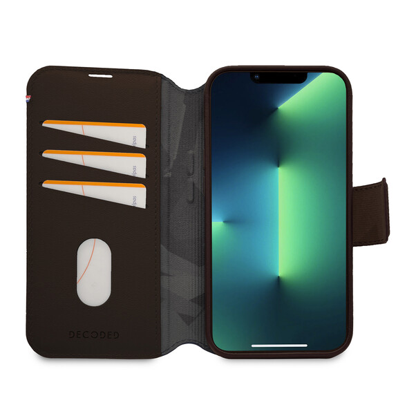Decoded MagSafe Leder 2-in-1 Wallet Case und Backcover für iPhone 14 Plus, braun >