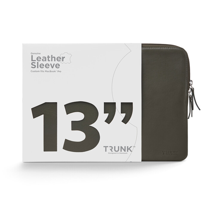 Trunk Leder Sleeve für MacBook Air/MacBook Pro 13", grün>