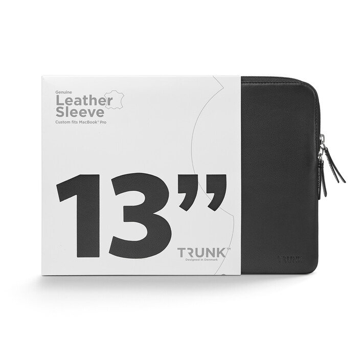 Trunk Leder Sleeve für MacBook Air/MacBook Pro 13", schwarz