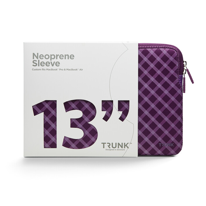 Trunk Neopren Sleeve für MacBook Pro/MacBook Air (2016-2022) 13", medium-violett tartan