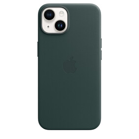 Apple iPhone 14 Leder Case mit MagSafe, waldgrün&gt;