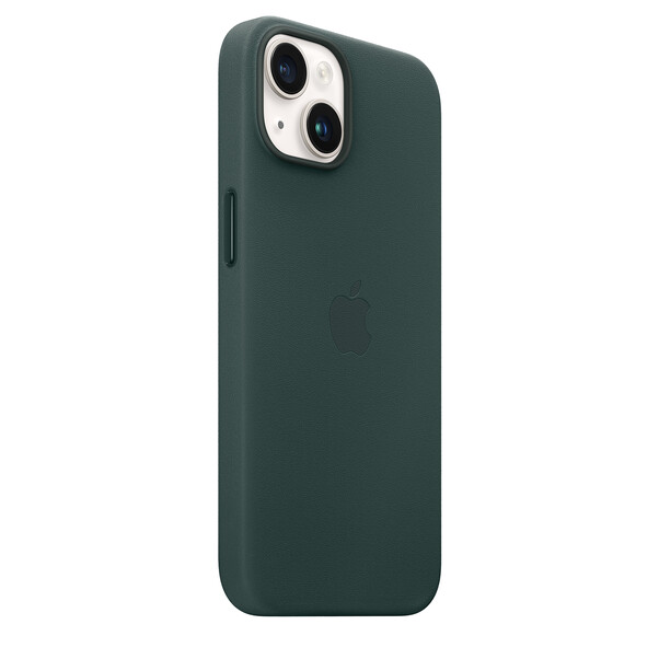 Apple iPhone 14 Leder Case mit MagSafe, waldgrün&gt;