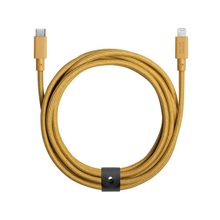 Sie sehen das Produktbild 01 von Native Union Belt Lightning auf USB-C Kabel 3m, senfgelb Native Union Belt Lightning auf USB-C Kabel 3m, senfgelb
