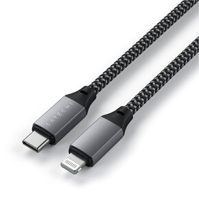 Sie sehen das Produkt Satechi Type-C zu Lightning Kabel 25cm, space grau, Produktbild: 01 Satechi Type-C zu Lightning Kabel 25cm, space grau