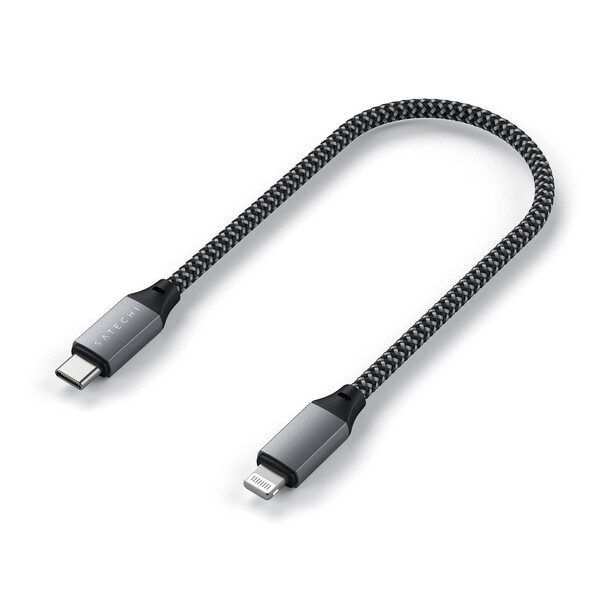 Satechi Type-C zu Lightning Kabel 25cm, space grau