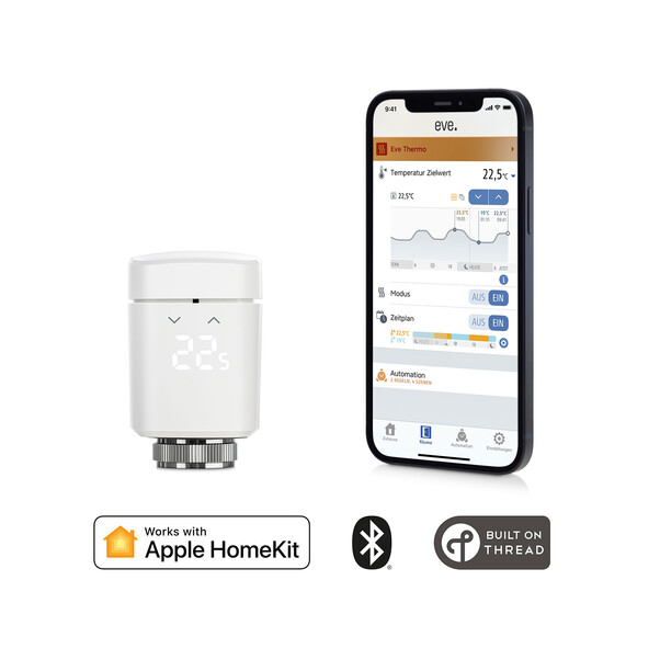 Eve Thermo, Heizkörperthermostat mit Display &amp; Touchbedienfeld (Austria)