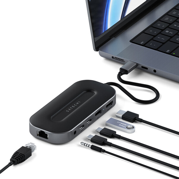 Satechi USB4 Multiport Adapter mit 2.5G Ethernet, space grau