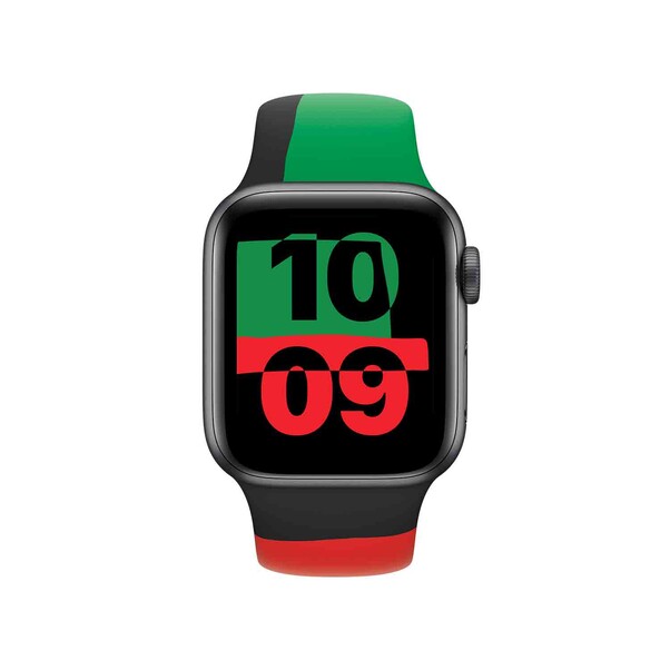 Sie sehen das Produktbild 03 von Apple Watch 38/40/41 mm Sportarmband, Black Unity, S/M, M/L> Apple Watch 38/40/41 mm Sportarmband, Black Unity, S/M, M/L>