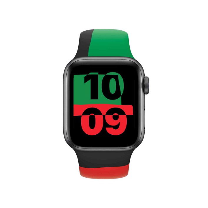 Sie sehen das Produktbild 03 von Apple Watch 38/40/41 mm Sportarmband, Black Unity, S/M, M/L> Apple Watch 38/40/41 mm Sportarmband, Black Unity, S/M, M/L>